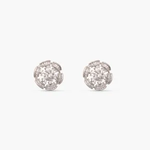 Simple Floral CZ Stud Earrings