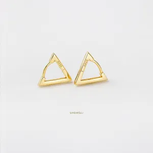 Triangle Hoop Earrings, Gold, Silver SHEMISLI SH029