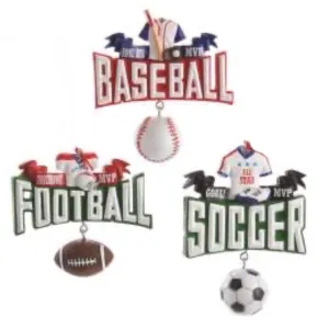 Assorted Sport Ornament, INDIVUDUALLY SOLD