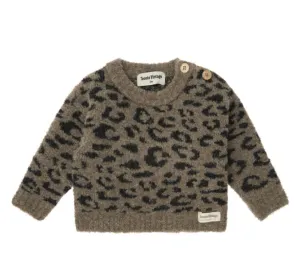 Baby Animal Print Brown Sweater