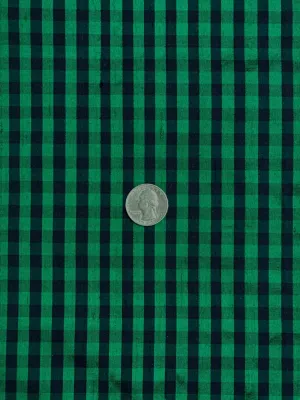 Green Black Gingham Shantung 723 Fabric