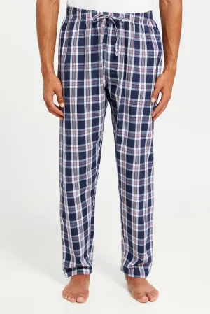 Men Blue Checkered Pyjma Bottom