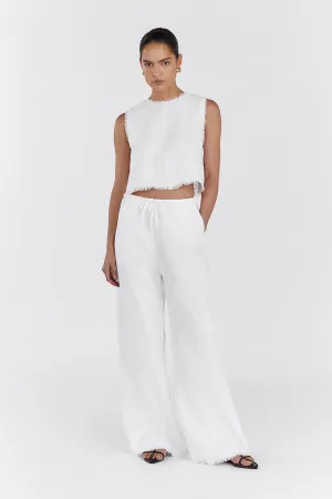 NOVA WHITE LIGHT WEIGHT LINEN PANT