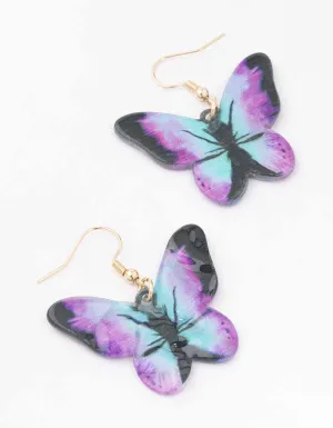 Ombre Butterfly Drop Earrings