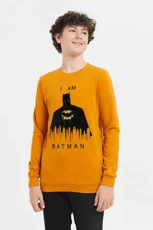 Senior Boys Mustard Batman Sweatshirt