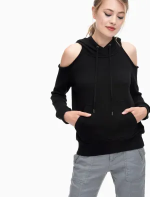 Splendid - Soft Cotton Cold Shoulder Sweatshirt Black